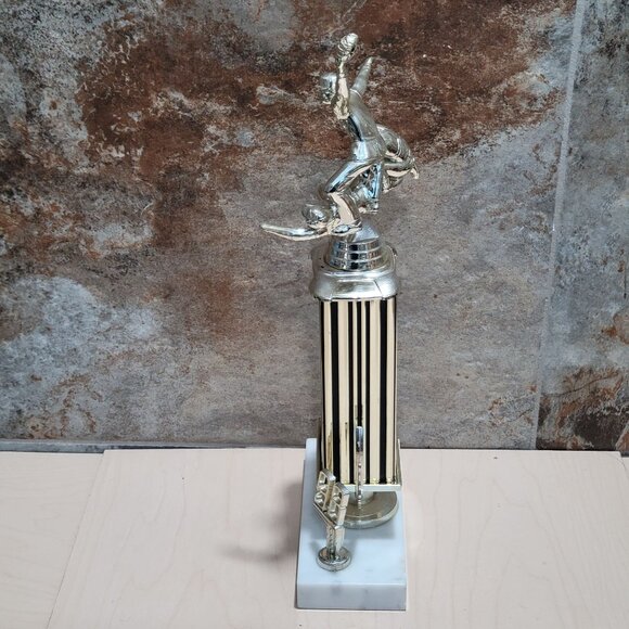 Vintage Mega Baseball Action Play Trophy 1998 Sports Award Marble Base - Picture 8 of 10
